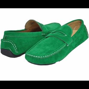 Green Suede Men’s Penny Loafers